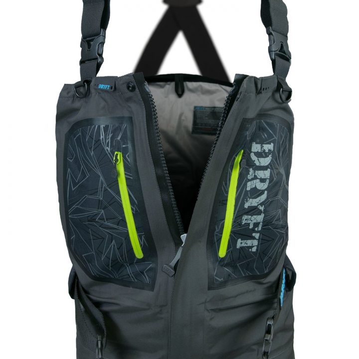 DRYFT Primo Zip GD wader front unzipped