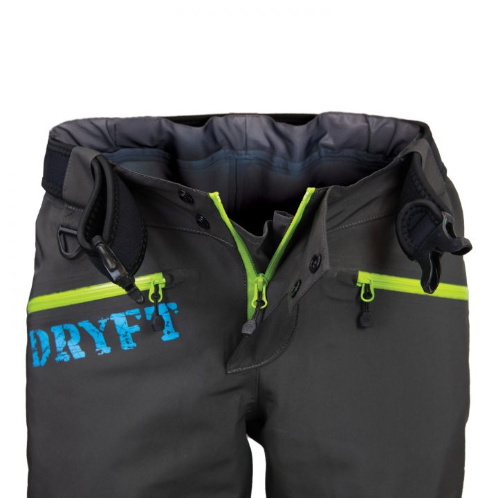 DRYFT Session GD wading pants front unzipped
