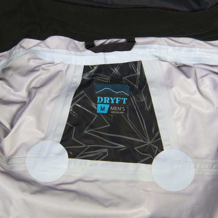 DRYFT Primo Rain jacket inside label