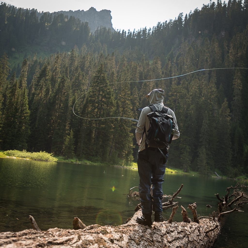 Warm weather alpine fishing with waist high wading pants