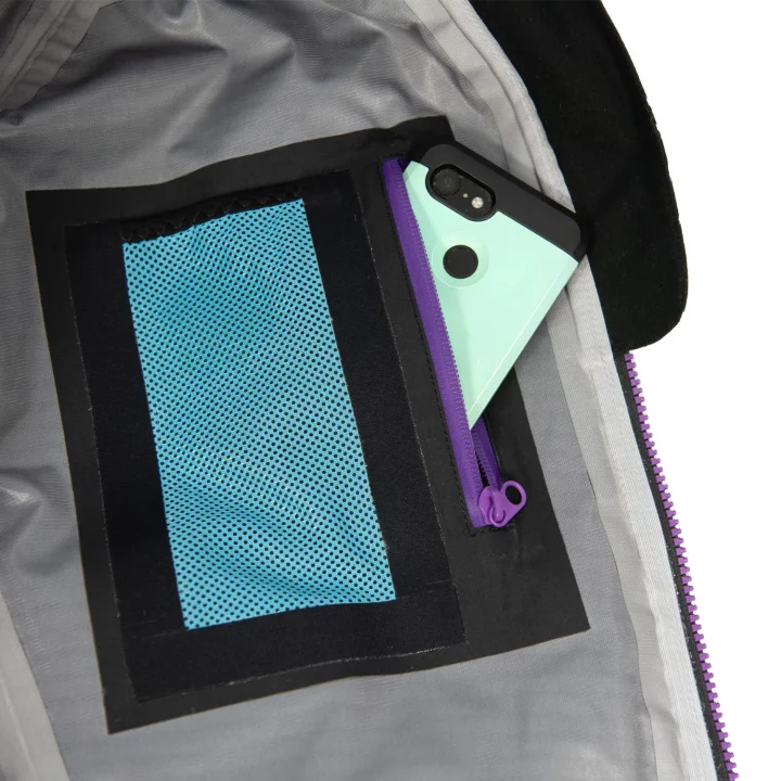 DRYFT women's Primo Rain Jacket inside stash pocket