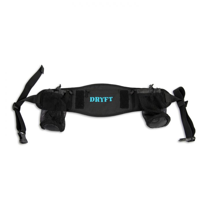 DRYFT lumbar support wading belt mesh water bottle pouches