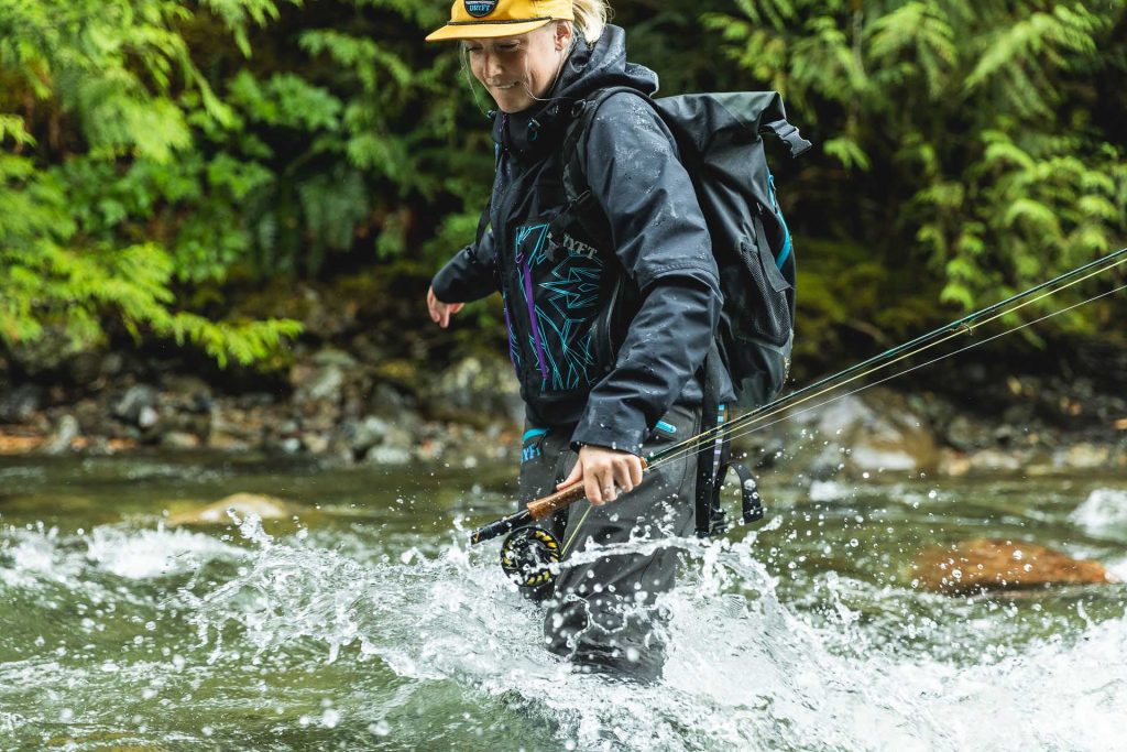 DRYFT womens Session wading pants and primo rain jacket