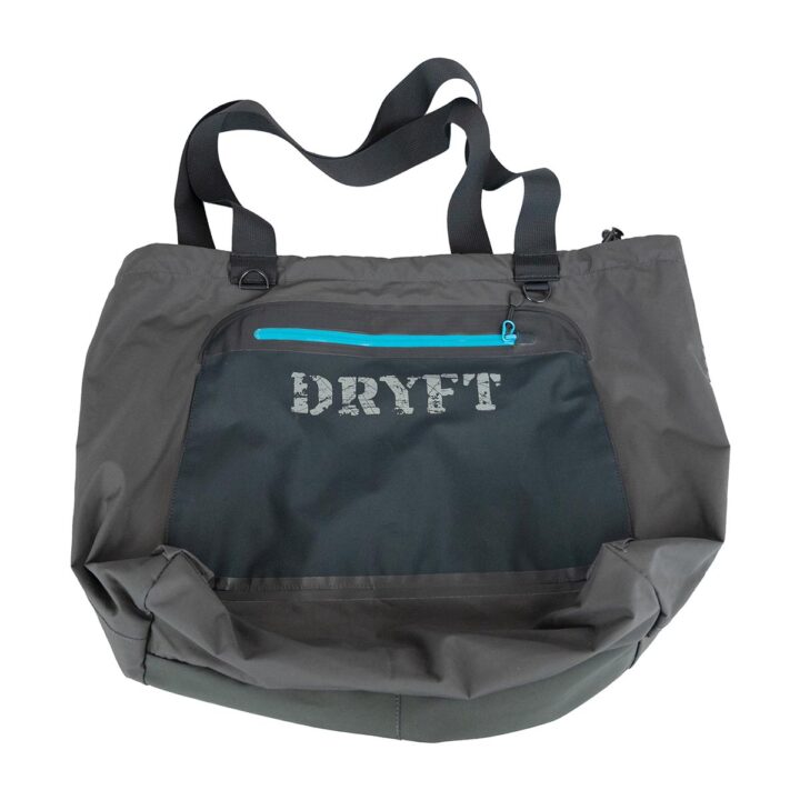 Upcycled waders tote bag built from recycled fishing waders