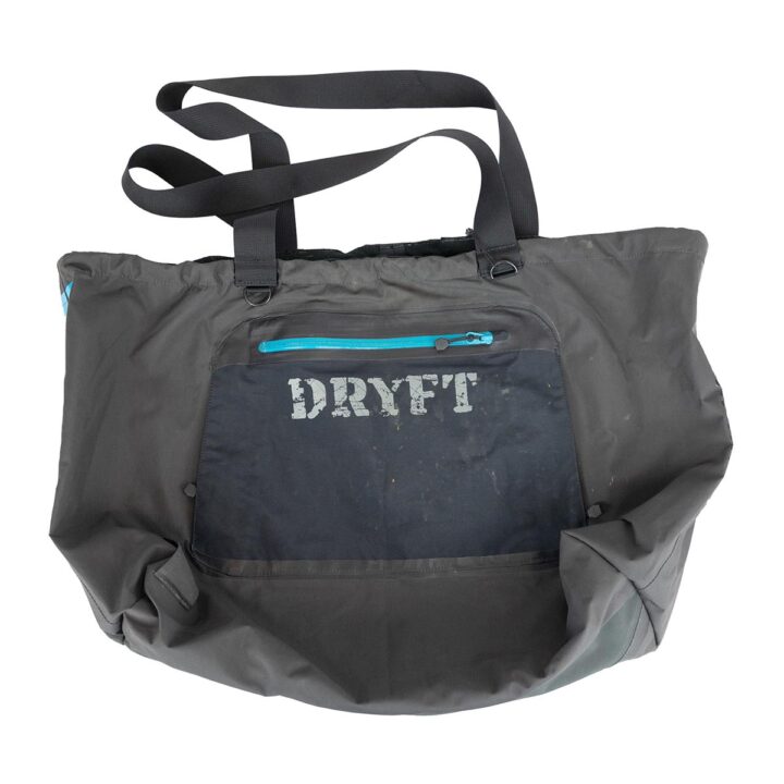 Upcycled waders tote bag built from recycled fishing waders