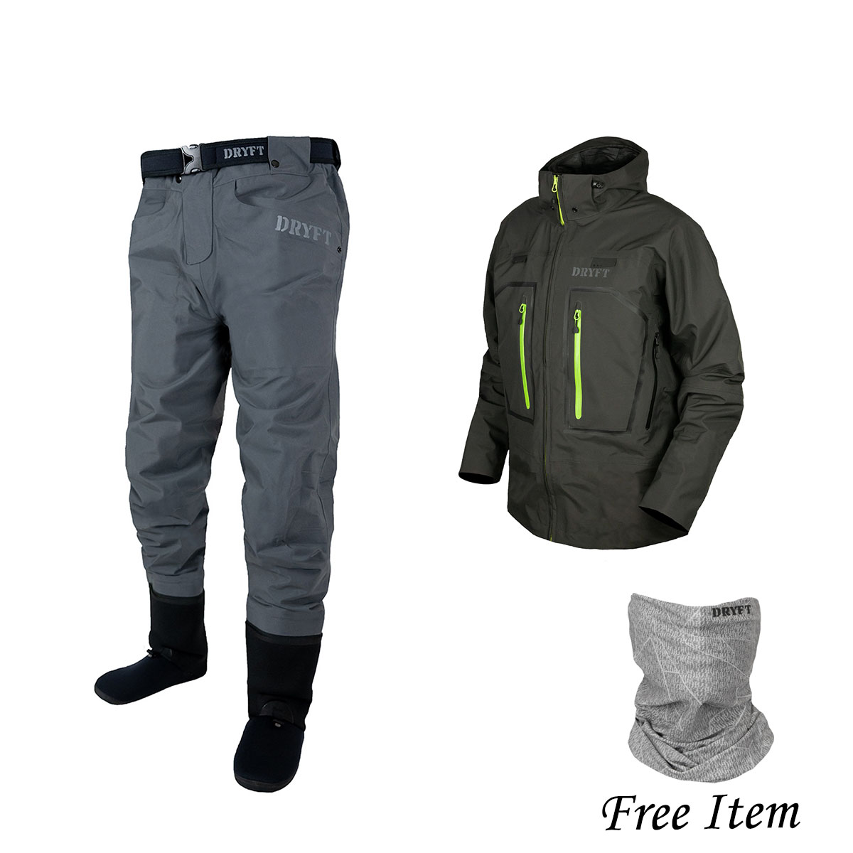 Primo Wading Pants & Primo Rain Jacket Grey Bundle - DRYFT™ Fishing Waders