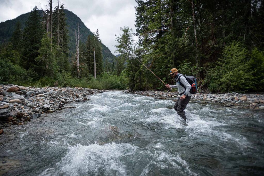 Studded roles provide superior traction when wading rivers and streams
