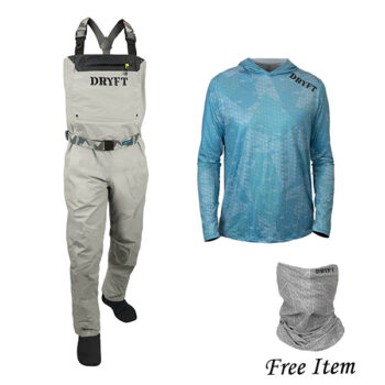 Session Lite Convertible Waders and Sun Wizard UPF Hoodie bundle